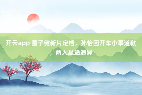 开云app 董子健新片定档,孙怡因开车小事道歉,两人星途迥异
