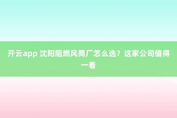 开云app 沈阳阻燃风筒厂怎么选?这家公司值得一看