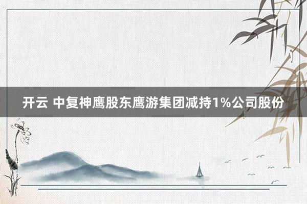开云 中复神鹰股东鹰游集团减持1%公司股份