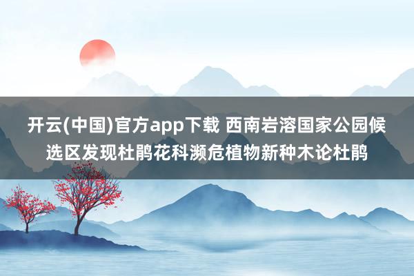 开云(中国)官方app下载 西南岩溶国家公园候选区发现杜鹃花科濒危植物新种木论杜鹃