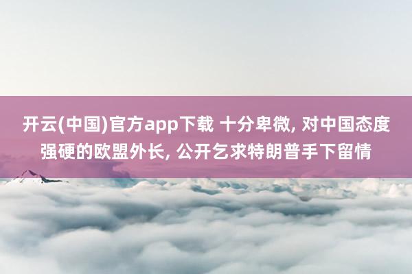 开云(中国)官方app下载 十分卑微, 对中国态度强硬的欧盟外长, 公开乞求特朗普手下留情