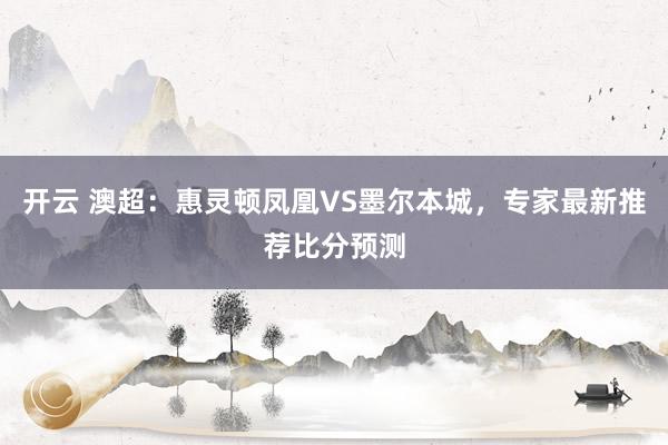 开云 澳超：惠灵顿凤凰VS墨尔本城，专家最新推荐比分预测